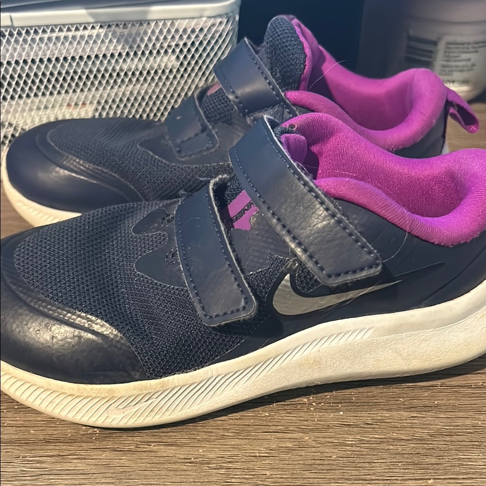 Nike Blue and Purple Velcro Sneakers